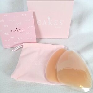 CAKES body Women Bra Inserts Grippy Triangles Nipple Covers Size OSA Honey